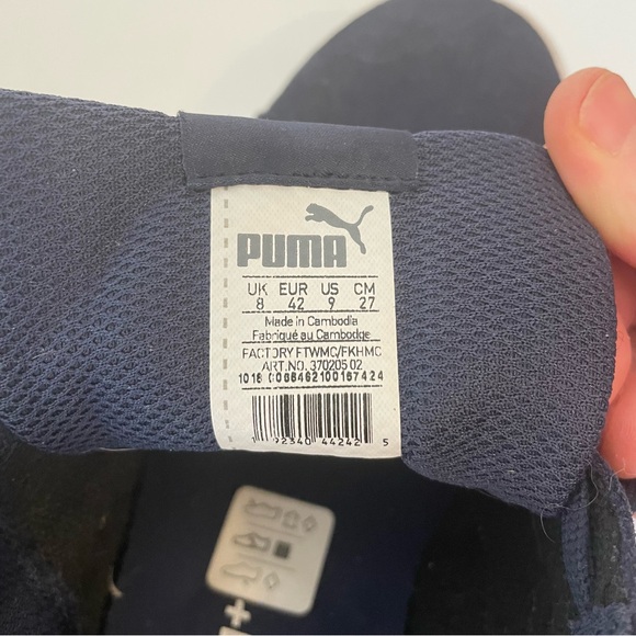 Puma Navy Blue & White Suede Sneakers Men’s Size 9 - Picture 6 of 7